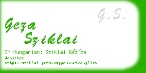 geza sziklai business card